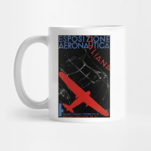 Italian Aeronautics Exposition Art Deco Advertisement Vintage Aviation Mug